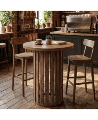 Round Bar Table, 37.4" High Bistro Pub Table for Home Bar, Dining Room, Party, Cocktail, Living Room, Small Space