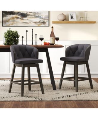 Counter Height Fabric Upholstered Bar Stools Set of 2