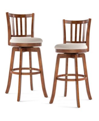 360degree(s) Rotating Counter Height Chairs Set of 2 with Upholstered Seat and  Backrest-29 inches