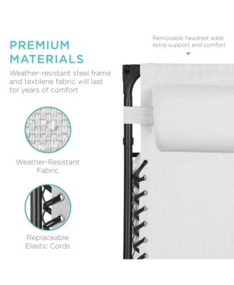 Folding Zero Gravity Recliner Patio Lounge Chair w/ Canopy Shade, Headrest, Tray