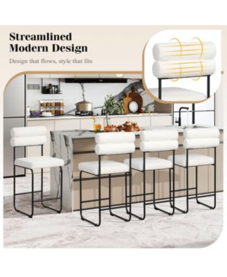 26 Inch Counter Height Bar Stools Set of 2 with Metal Frame and Footrest