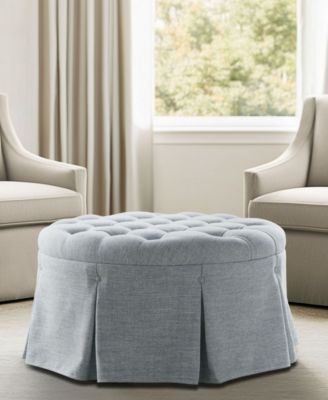 Terri 32" Skirted Tufted Round Ottoman