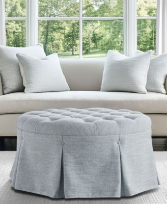 Terri 32" Skirted Tufted Round Ottoman