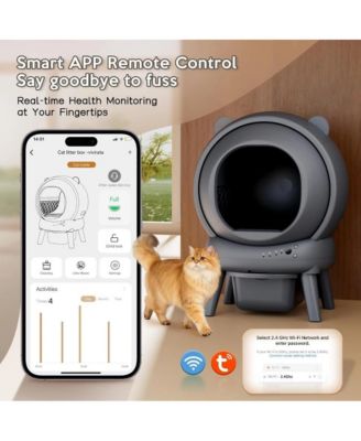 Dual color self cleaning litter box with large capacity, APP control