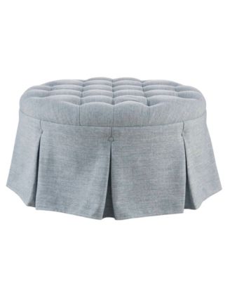 Terri 32" Skirted Tufted Round Ottoman