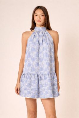 knee length dresses for ladies Striped Organza Sleeveless Mini Dress – English Factory