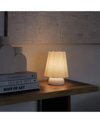 Ceramic Small LED Desk Lamp with Fabric Shade