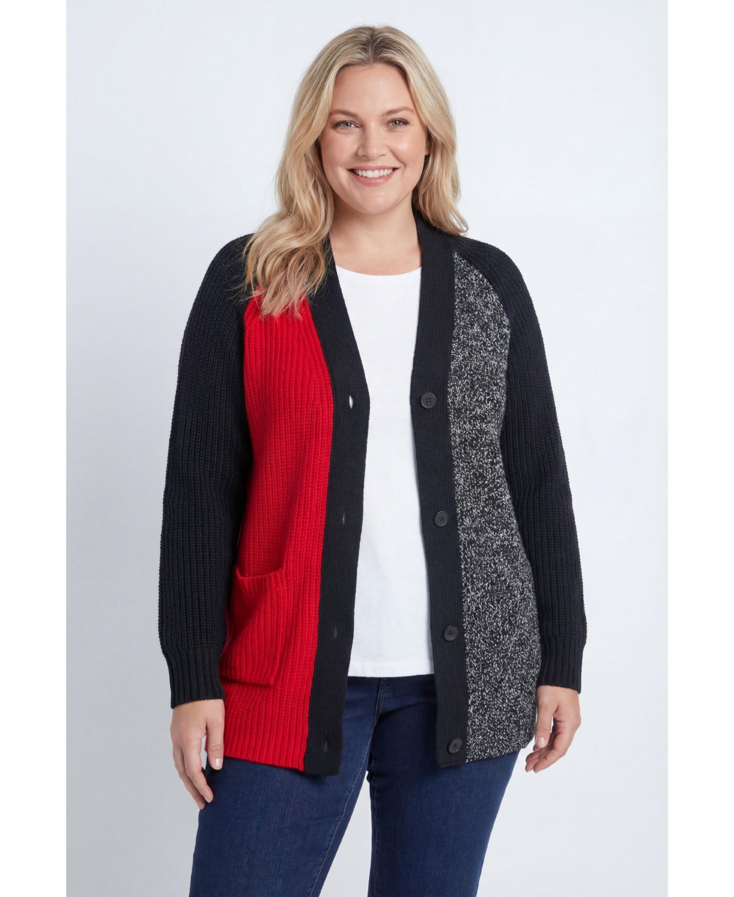 Women's Within Button-Front Shaker Cardigan Sweater