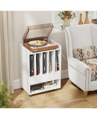 Record Player Stand Turntable Stand with Drawer and Record Holder