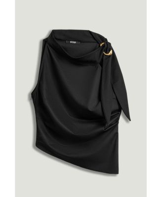 Women's Asymmetric Buckle-Detail Blouse