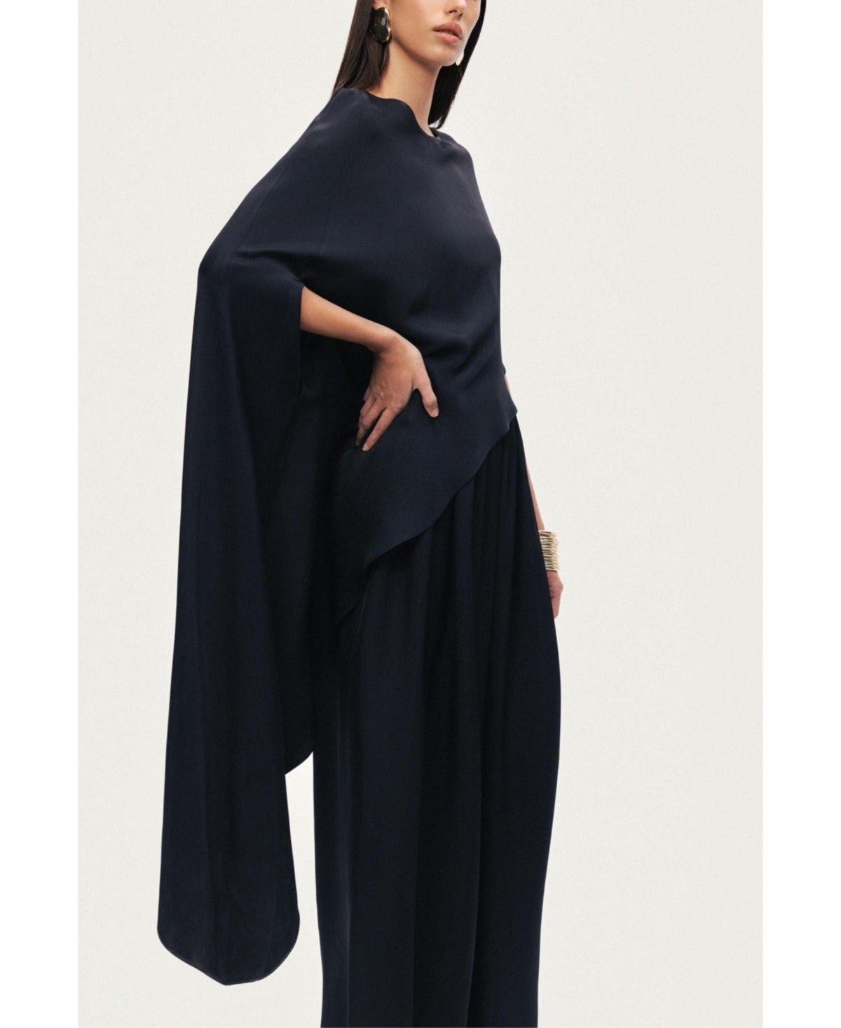 Nocturne Women's Draped Cape Blouse