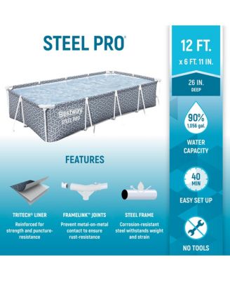 12' x 6'7" x 26" Steel Pro Above Ground Swimming Pool Set