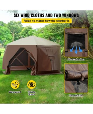 6-Sided Pop-Up Gazebo Screen Tent with Mesh Windows