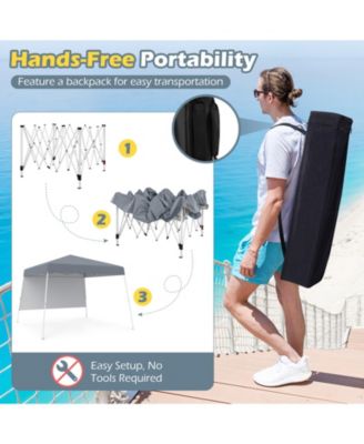 Pop up Canopy Tent with 1 Sidewall and Portable Backpack