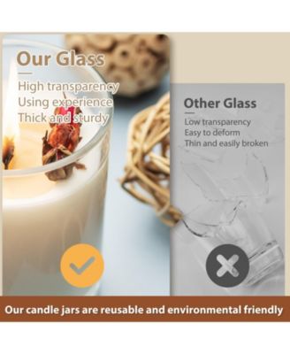 Glass Candle Jars with Wood Lids 16 Pack