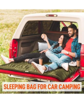 Double Sleeping Bag Adults Pillow Queen Two Person Camping Hiking Backpacking All Season Cold Warm