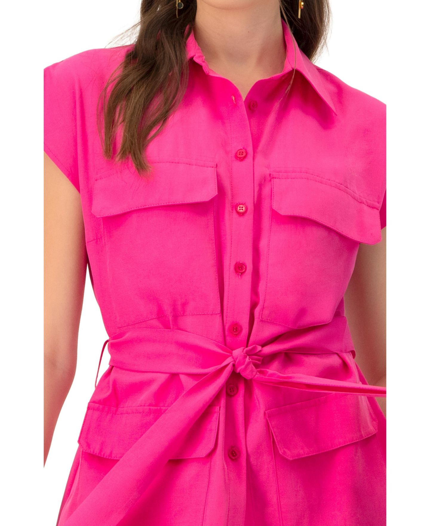 Женский жилет Ivonne Cargo Shirt/Vest with Waist Tie, цвет: Фуксия — фото 6