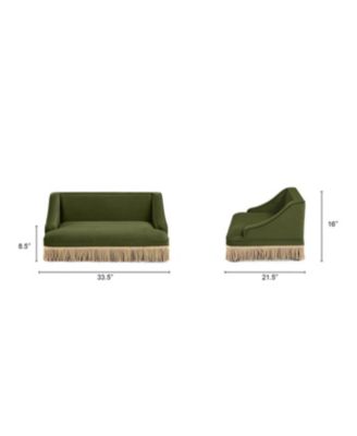Performance Velvet Princess Pet Bed Sofa with Fringe Skirt by Duchess