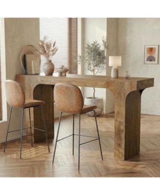  Long Bar Table, Farmhouse Counter Height Pub Table, Rectangular High Top Bar Table