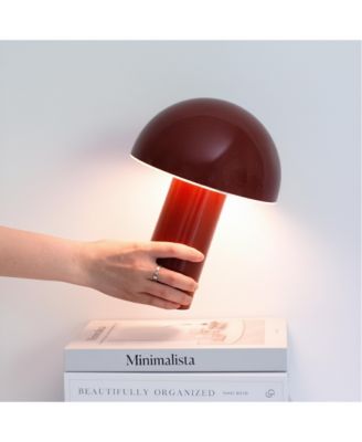 Celia Portable LED Table Lamp with Dome Mushroom Shade