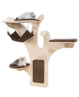 Cat Tower Wall-Mounted Shelves Furniture with Perch