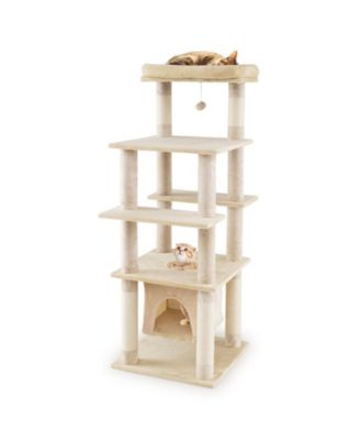 Cat Tree 58 inch with Swaying Aerial Condo and Perch Bed