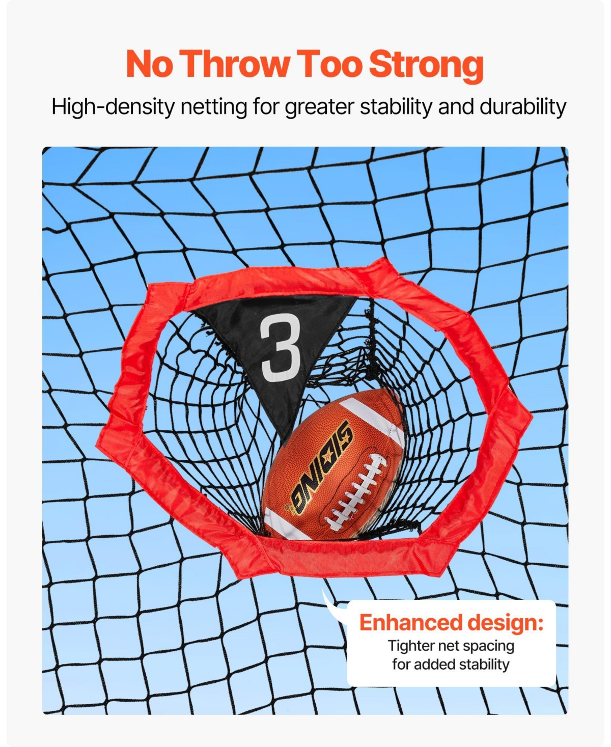 Mecale 8 x 4 Football Throwing Net with 5 Target Pockets