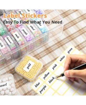 31pcs Bead Organizer Box Plastic Storage Cases Mini Clear Containers Hinged Lid Rectangle DIY Craft