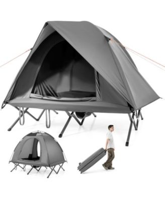 2-Person Foldable Off-Ground Camping Cot Tent Combo, 660 lbs Capacity
