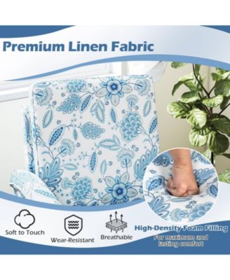 Floral Farmhouse Boho Accent Chair with Solid Wood Legs