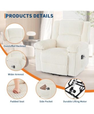 Power Lift Recliner Chair - Heat and Massage, Electric Lift Plush Recliner with Soft Padded Seat, Back Support & Armrests, Designed