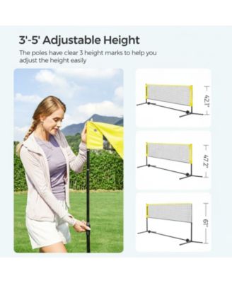 Adjustable Height Foldable Badminton Volleyball Pickleball Tennis Net Indoor Outdoor Portable Stable Durable
