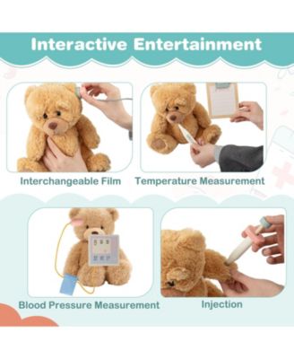 Kids Wooden Doctor Playset Pretend Doctor Kit with Cart, Gift for Ages 3+