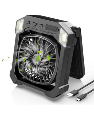 Camping Fan Solar Rechargeable Portable Outdoor Light 10000mAh