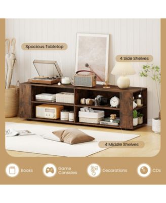 8-Shelf Open Entertainment Center for TVs up to 65 inch