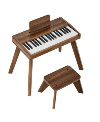 37 Key Wooden Digital Piano Set with Dual Power, Ages 3