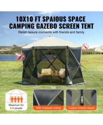 10x10 FT Pop Up Gazebo Tent 6-Sided with Mosquito Netting