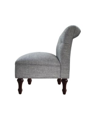 Classic Button-Tufted Linen Loveseat with Vintage Wood Legs and Plush Cushioning