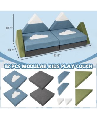 12 Pieces Snow Mountain Theme Toddler Foam Building Fort