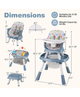 16-in-1 Baby High Chair with Activity Center and Booster Seat for Babies and Toddlers
