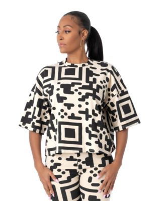 Women's QR Print Oversized T-shirt