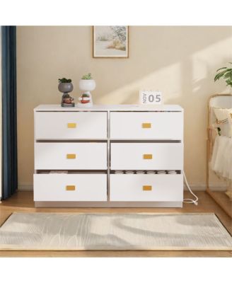 Baby 6-Drawer Nursery Dresser and Changing Table, Removable Top, Changing Pad Included.