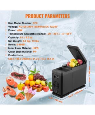 8 Liter Car Armrest Refrigerator 12V Portable Single Zone Freezer