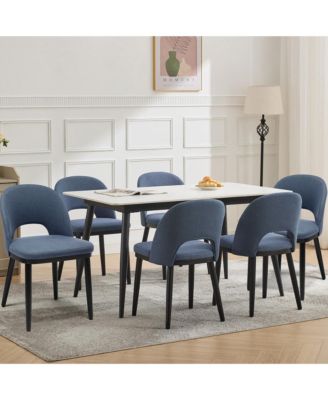 Wooden Dining Chairs Set of,Modern Fabric Upholstered Dining Room Chair, Large Dining Room Kitchen Chairs with High Back and Deep Seat
