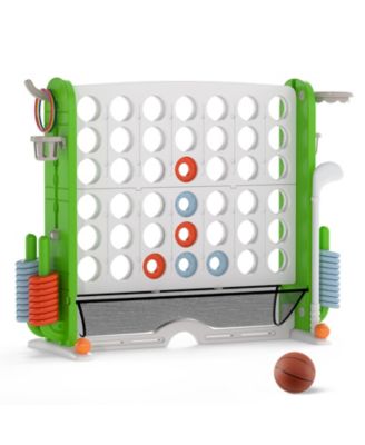 Jumbo Connect Game with Ring Toss and Basketball Hoop Set