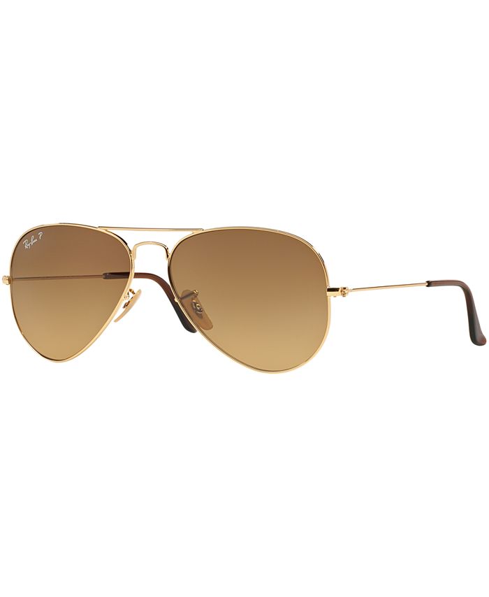 Ray-Ban Polarized Original Aviator Sunglasses, RB3025 58 - Macy's