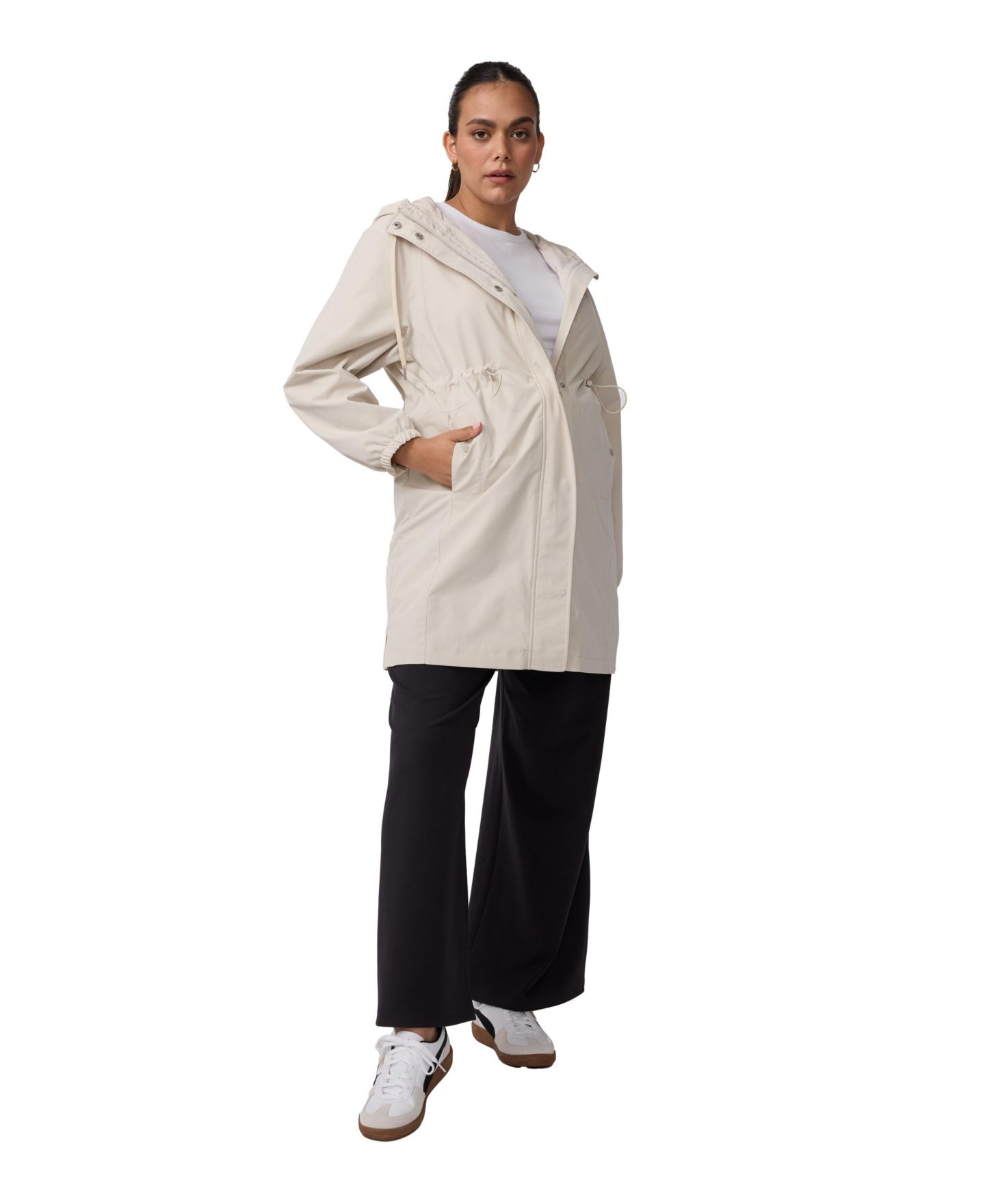Женские куртки Maternity Ingrid + Isabel Long Anorak, цвет: Серо-бежевый — фото 2