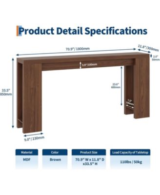 70.9 Inch Console Tables for Living Room, Farmhouse Long Narrow Entryway Table for Entrance, Hallway, Foyer - Easy Assembly
