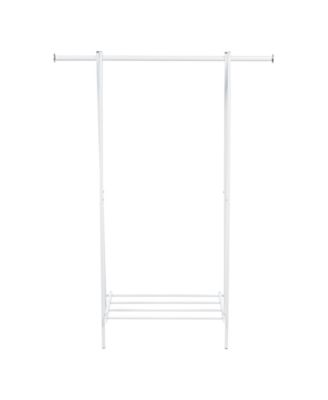 Clothes Rack for Hanging Clothes with Shelf, Freestanding Clothing Rack, Easy to Assemble Garment Rack, Metal