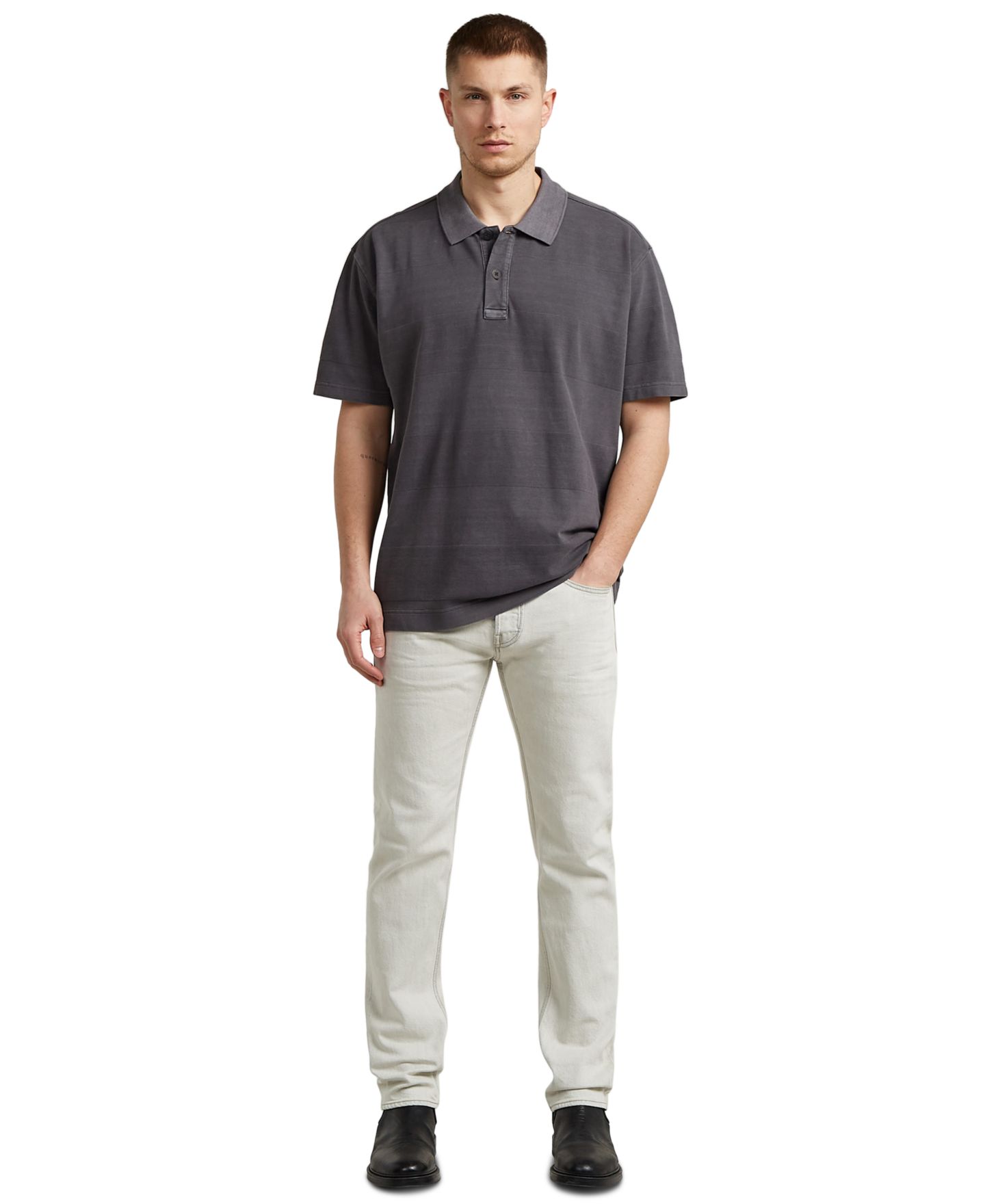 Мужское поло G-Star Raw Washed Jacquard Relaxed-Fit Polo Shirt, цвет: Petrol — фото 3